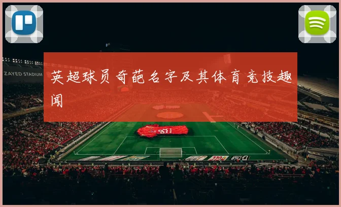 英超球员奇葩名字及其体育竞技趣闻